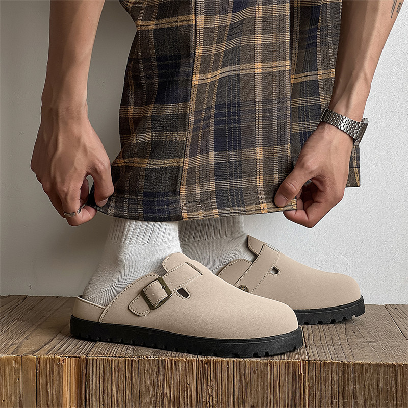 勃肯鞋男2026春季外穿防臭防滑懒人一脚蹬办公室软木包头半拖凉鞋,淘宝优惠券,粉丝福利购,淘宝优惠卷