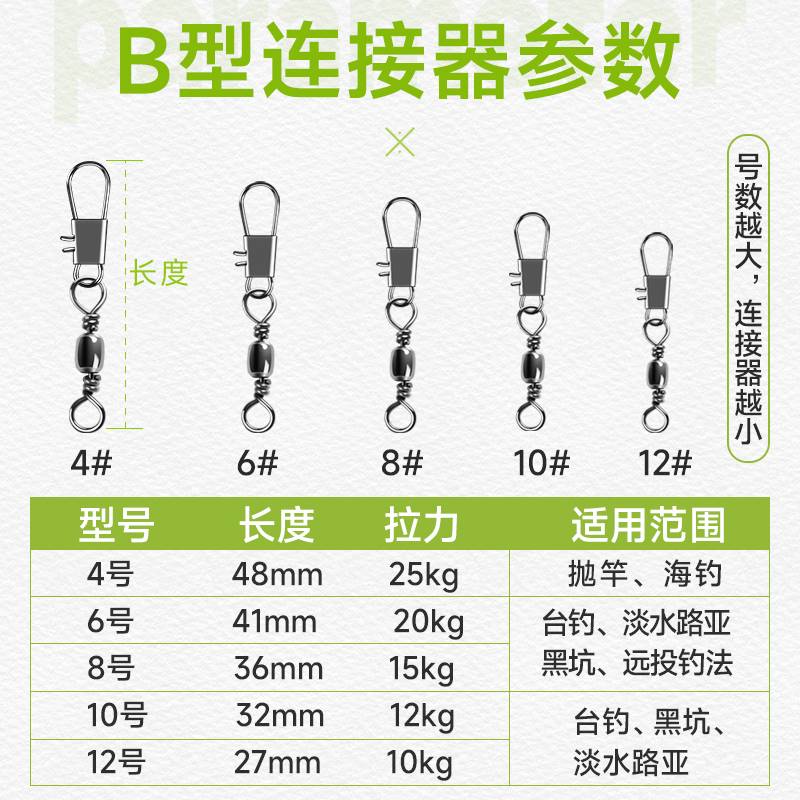 B型别针连接器樽形8八字环扣快速转环海竿钓鱼垂钓用品渔具小配件-图0