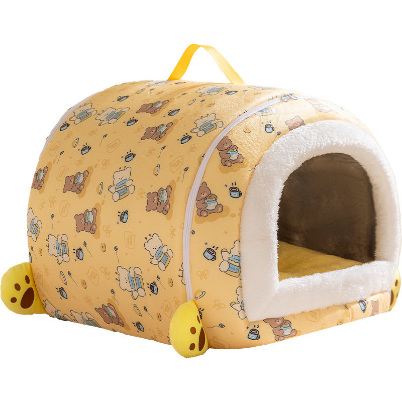 秋冬新款猫窝熊趣弧形房子窝封闭式加厚狗窝秋冬季狗狗睡觉宠物窝,淘宝优惠券,粉丝福利购,淘宝优惠卷