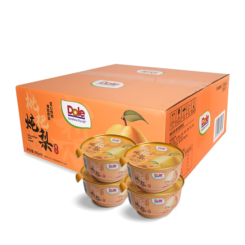 DOLE都乐枇杷炖梨水果罐头280g小碗整箱营养早餐即食零食官方正品