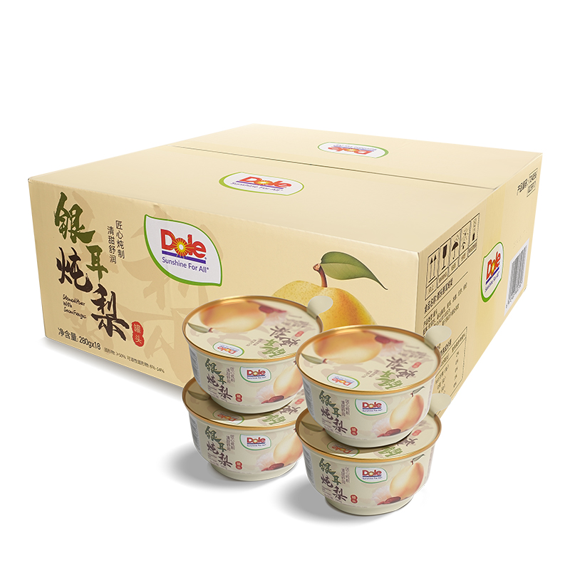 DOLE都乐罐头银耳炖梨水果罐头280g/罐无添加防腐剂0脂肪营养即食
