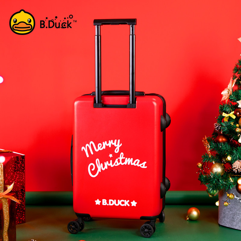 b . duck小黄鸭圣诞限量旅行箱包 aoweilaow奥维拉旅行箱