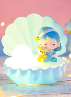 女孩贝壳小夜灯少女心创意星星灯