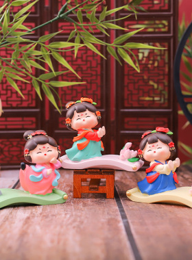 只此青绿国潮艺术摆件树脂