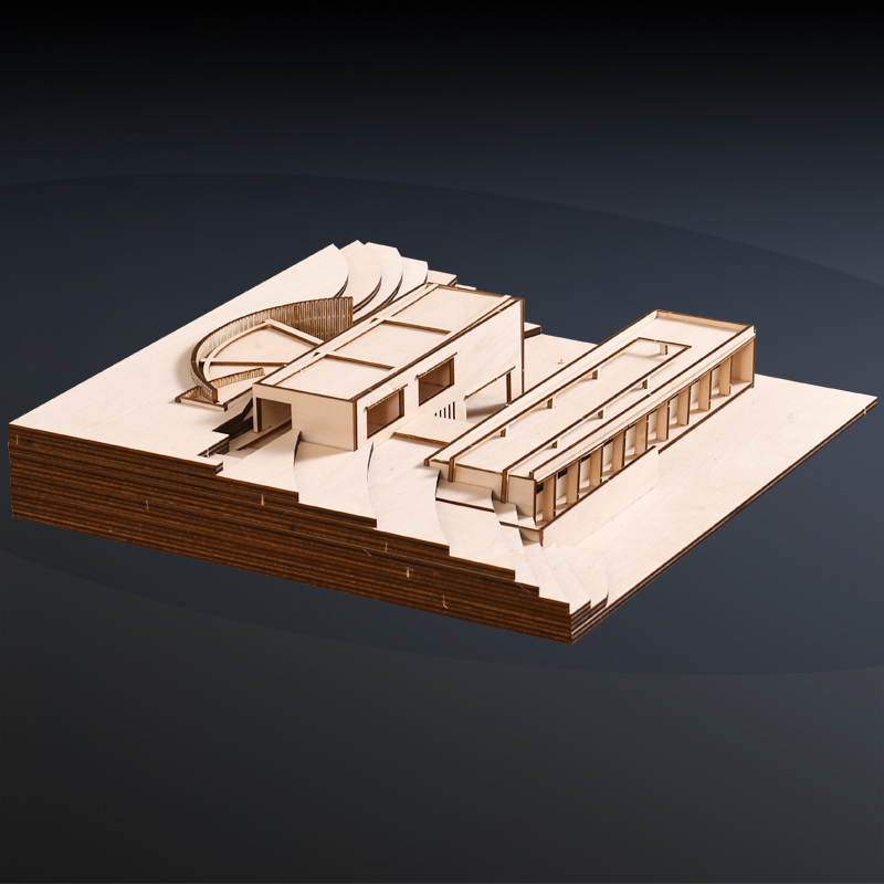 小筱邸建筑沙盘模型安藤忠雄激光切割板材模型定制木质模型建筑 - 图1