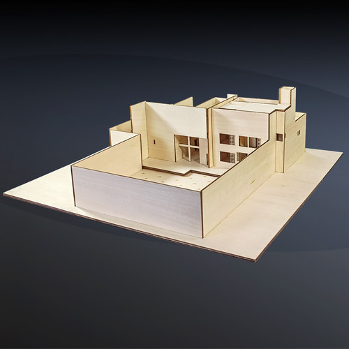 巴拉干住宅建筑模型大师作品沙盘别墅木质仿真拼装DIY - 图0