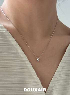 朱砂痣水滴项链纯银豆豆锁骨链