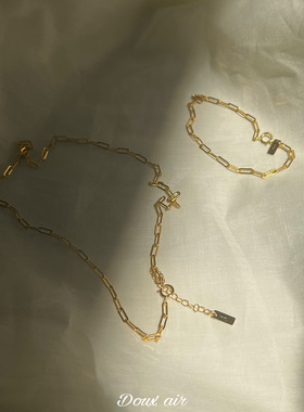 简约通勤素链14k包金项链