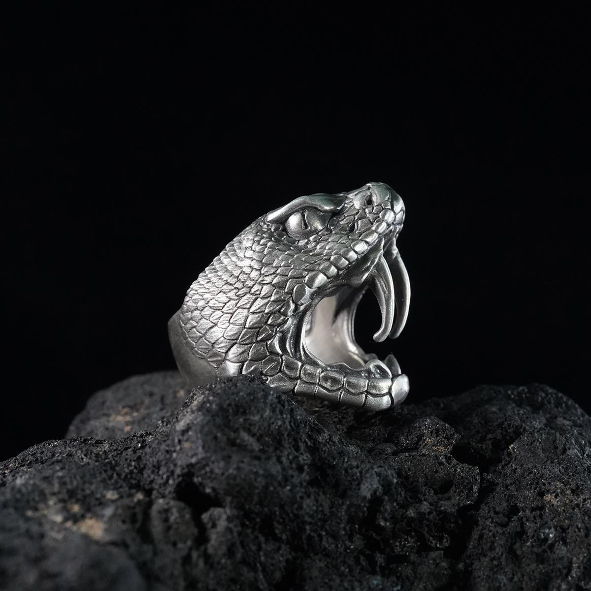 Kozoo original design ruined giant snake ring 925 sterling silver ornament Year of the Snake limited new product pioneer dark jewelry
