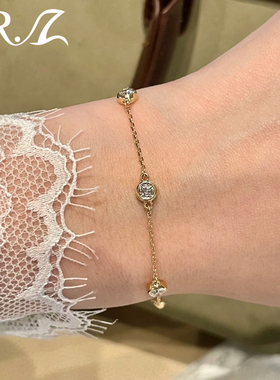 925银培育钻石三钻款泡泡手链