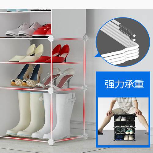 简易鞋柜家用门口室内好看大容量多层鞋架子防尘收纳神器出租屋用 - 图3