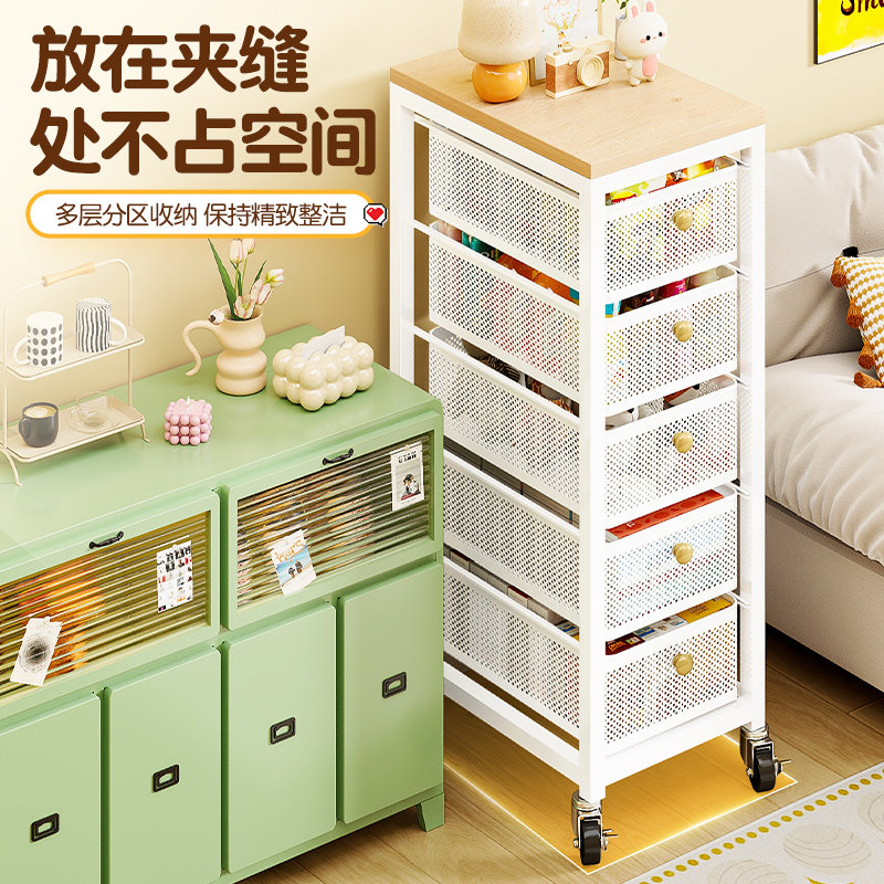 小推车置物架落地免安装移动带轮卧室零食架厨房收纳架子折叠书架,淘宝优惠券,粉丝福利购,淘宝优惠卷