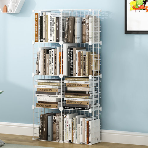 简易书架夹缝置物架落地靠墙角铁艺网格小书柜宿舍多层桌面收纳架 - 图1