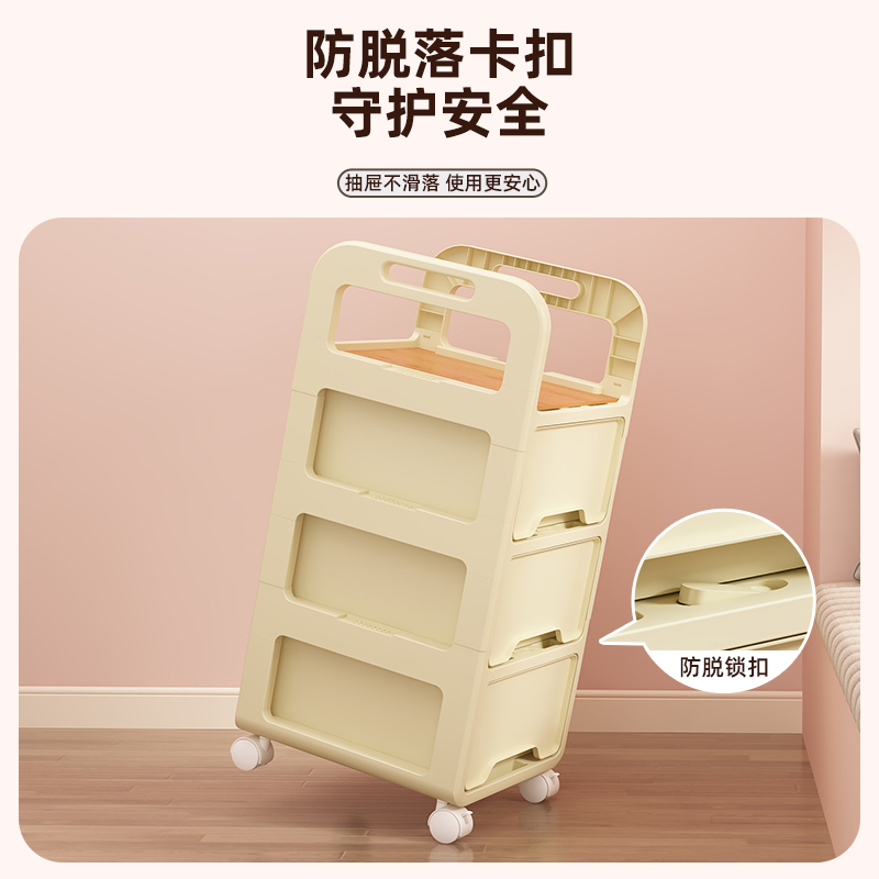 喂养台收纳柜婴儿用品置物架小推车家用零食柜卧室可移动储物柜子