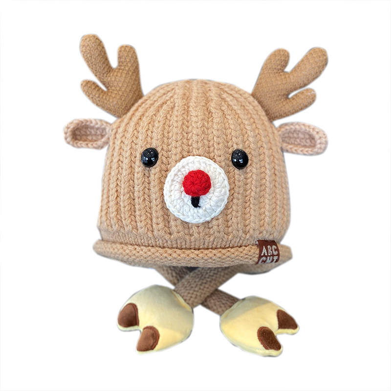 宝宝帽子冬季可爱超萌护耳帽男孩女童秋冬加厚保暖儿童针织毛线帽,淘宝优惠券,粉丝福利购,淘宝优惠卷