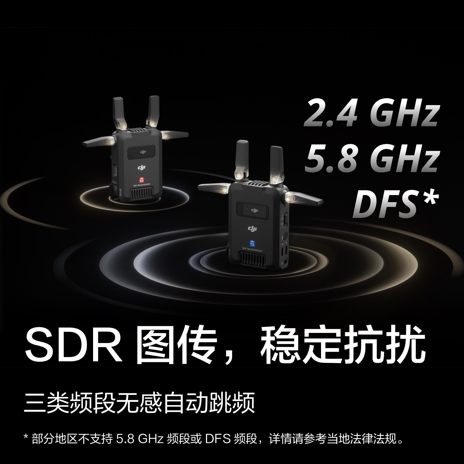 大疆 DJI SDR 图传口袋级双制式 HDMI+SDI接口轻巧便携 SDR+WIFI远距低延迟双路无线图传相机监视器 直播影视,淘宝优惠券,粉丝福利购,淘宝优惠卷