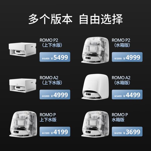大疆 DJI ROMO 2系列扫地机器人AI超幅扫拖一体家用清洗自动清洁 - 图0