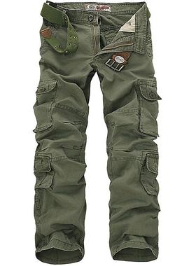 Men's Cotton Cargo pants leisure Man Camo trousers Big size