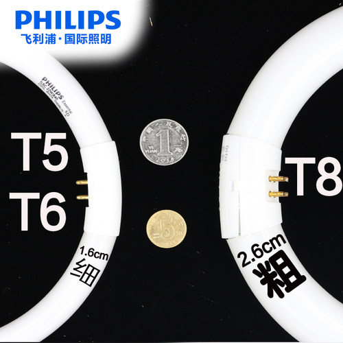 飞利浦环形灯管吸顶灯T5圆灯芯TL5C/TLE22W/32W/40W节能LED超亮T8 - 图0