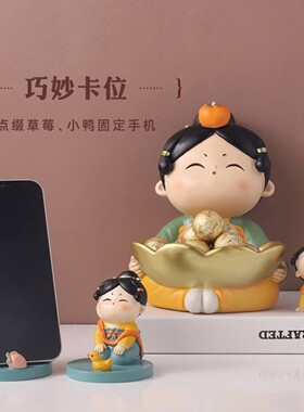 38节母亲节唐仕女手机支架陕西安文创纪念品情绪稳定神器办公桌摆