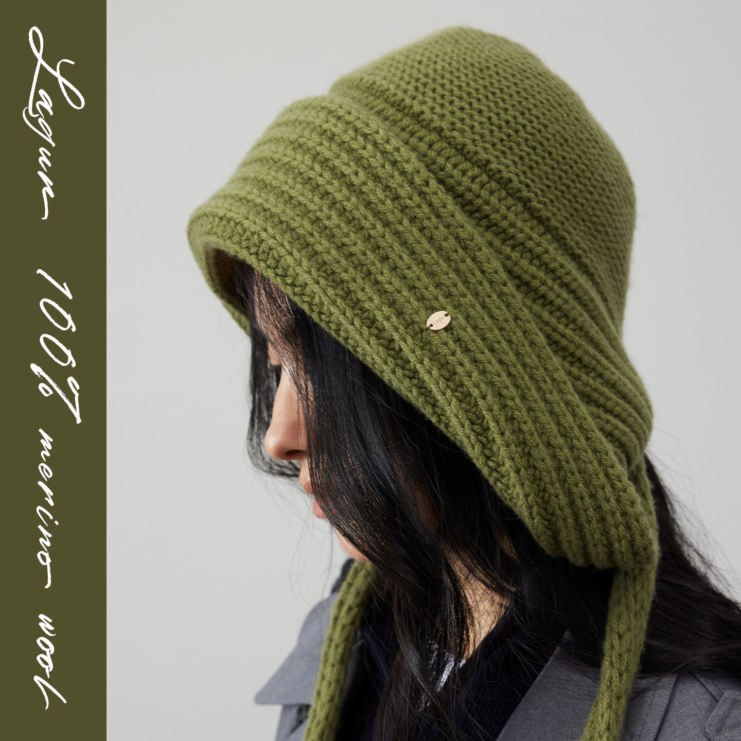 墨尔本冬！Lagur100%美利奴羊毛帽子带辫子加厚护耳女冬季针织帽,淘宝优惠券,粉丝福利购,淘宝优惠卷