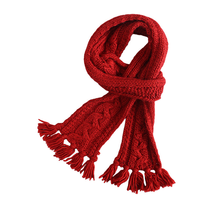 Lagur加长版＜异域可喜红＞粗针手工编织绞花流苏加厚围巾女冬季,淘宝优惠券,粉丝福利购,淘宝优惠卷