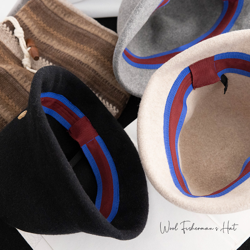 日本前短后长羊毛渔夫帽简约冬季保暖2025新款时尚护耳黑色冷帽女,淘宝优惠券,粉丝福利购,淘宝优惠卷