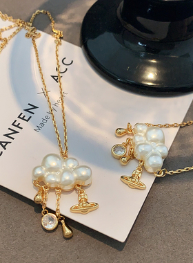 XMR欧美小众设计感土星云朵项链