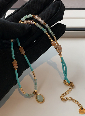 XMR天河石水滴吊坠项链