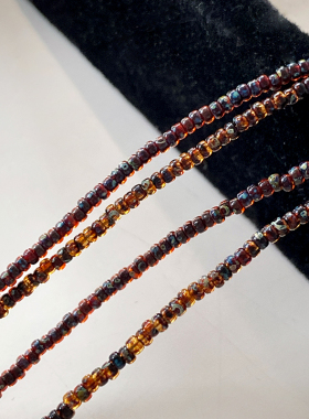 XMR咖色串珠捷克米珠项链