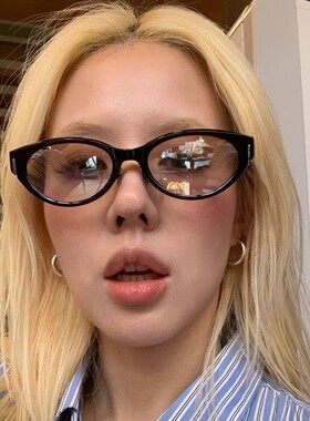 韩版小框窄框猫眼墨镜女2026新款高级感圆脸老钱风米钉小众太阳镜