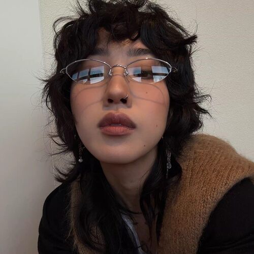 水原希子同款金属半框猫眼高智感眼镜椭圆复古减龄可配近视有度数 - 图1