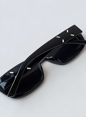 黄景瑜同款墨镜GM马吉拉黑色高级感眼镜近视窄框带度数猫眼方框