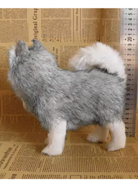 仿真哈士奇桌面摆件皮毛工艺品