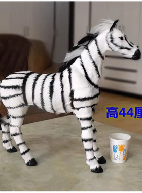 仿真小斑马野生动物模型摆件