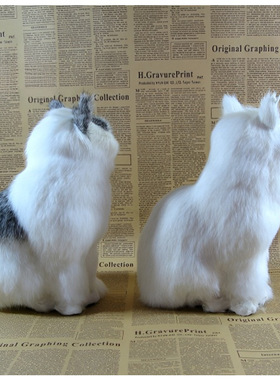 仿真猫咪兔毛工艺摆件