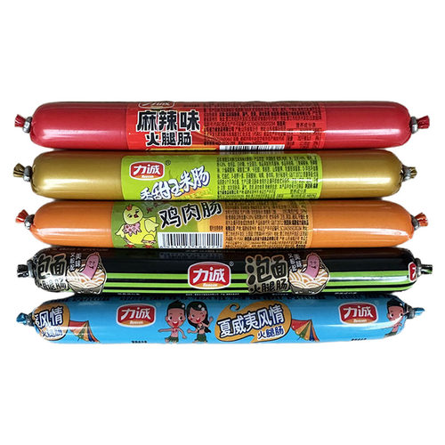 力诚麻辣肠40g*35条 即食麻辣泡椒风味火腿肉肠 泡面拍档充饥点心 - 图0