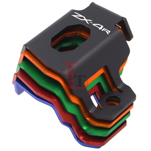 适用川崎ZX4R ZX4RR改装后油壶罩ZX25R铝合金后刹车油杯泵保护盖 - 图1