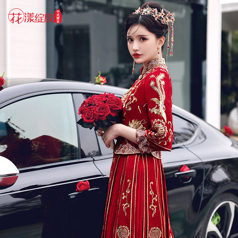 秀禾服2022新款结婚礼服春夏敬酒服 花漾绽放旗袍