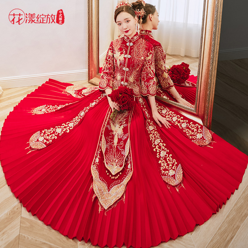 花漾绽放旗舰店秀禾服新款结婚婚纱礼服新娘中式婚服古代嫁衣敬酒龙凤褂秀和0
