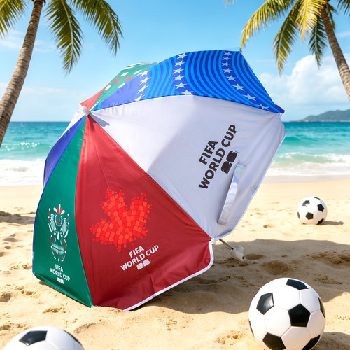 麦斯卡FIFA世界杯官方授权遮阳伞一体固定黑胶防晒户外沙滩钓鱼伞 - 图1