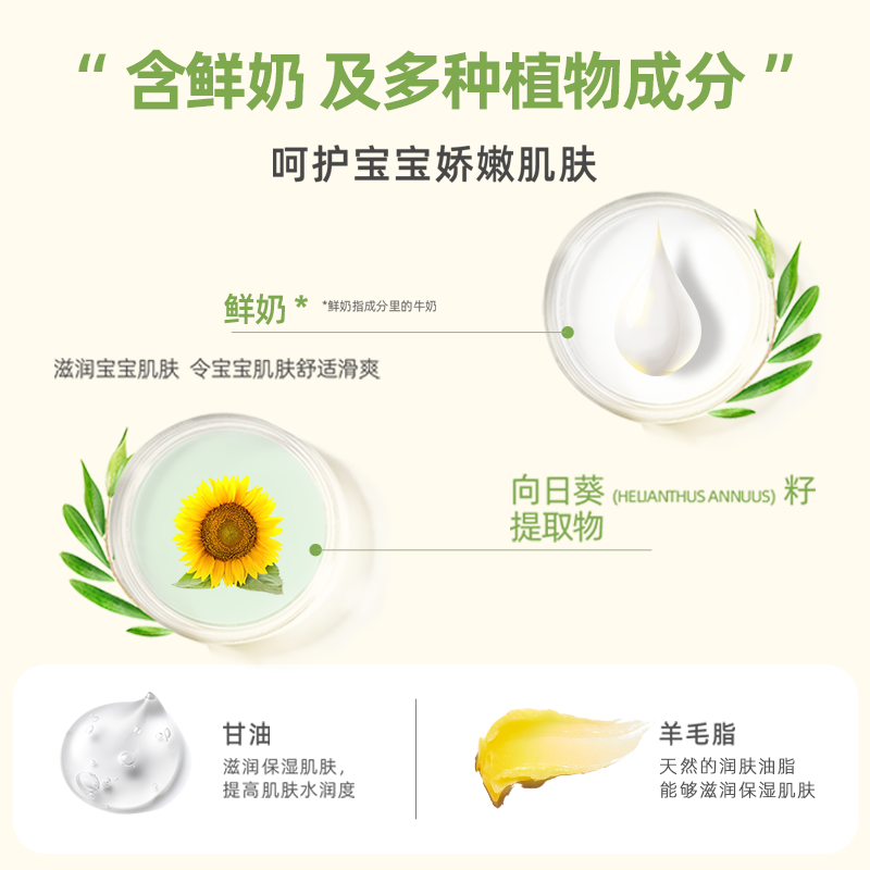 郁美净儿童倍润防护乳50g*2滋润保湿补水护肤宝宝面霜鲜奶润肤乳,淘宝优惠券,粉丝福利购,淘宝优惠卷