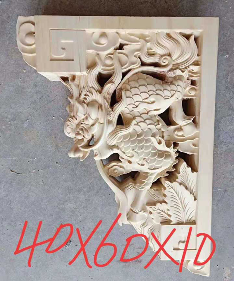 东阳木雕实木雀替雕刻牛腿柱头梁拖角花中式仿古工程建筑寺庙装饰 - 图3