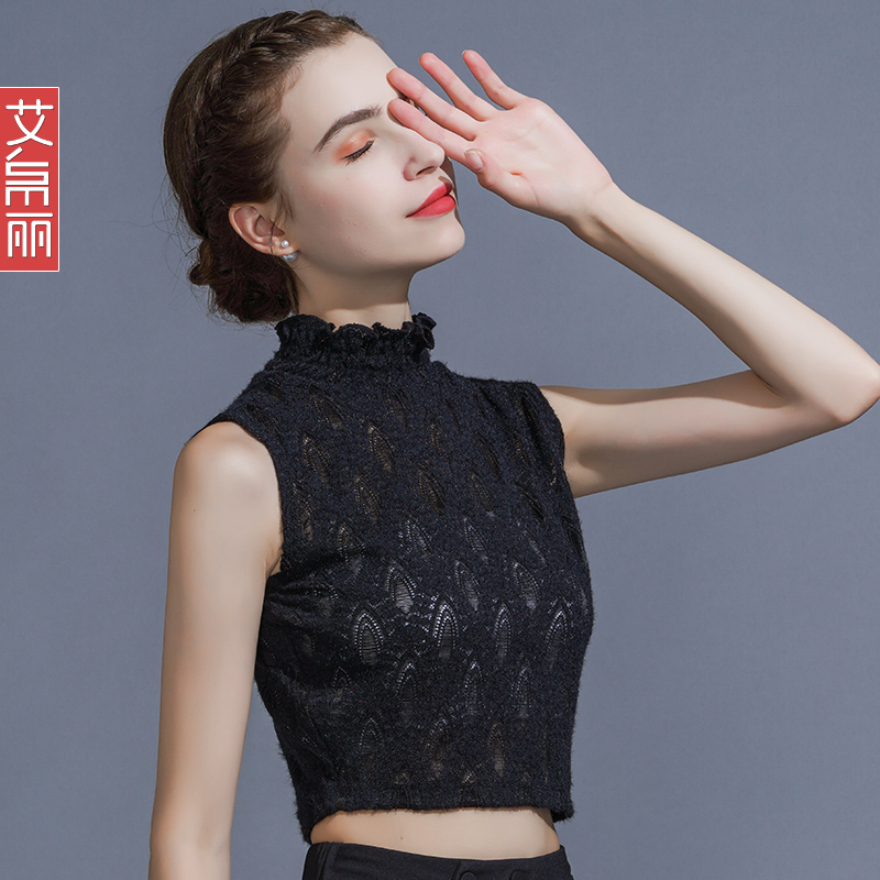 假领子女毛衣装饰木耳边立领半身半高领秋冬春打底蕾丝衫衬衣假领 - 图2