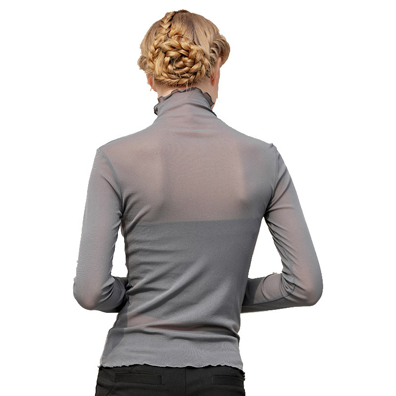 2021春秋新款网纱蕾丝长袖打底衫 艾帛丽蕾丝衫/雪纺衫