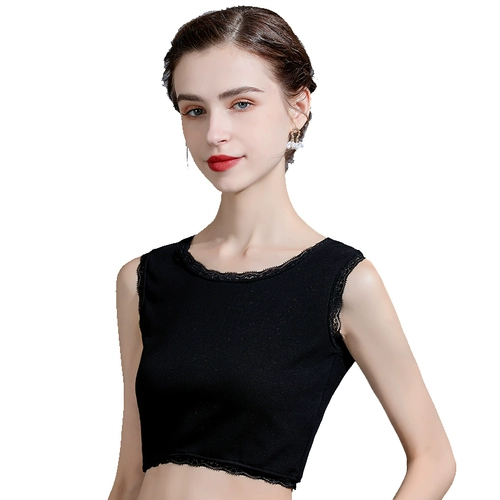 Фальшивый воротник, рубашка, универсальная базовая утепленный лонгслив, короткая майка