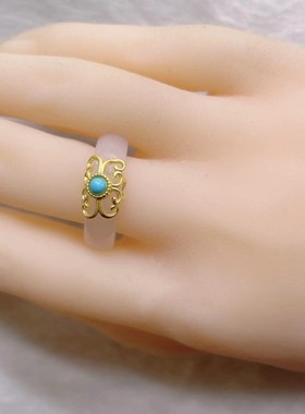玛瑙玉髓绿松珍珠戒指女小众设计