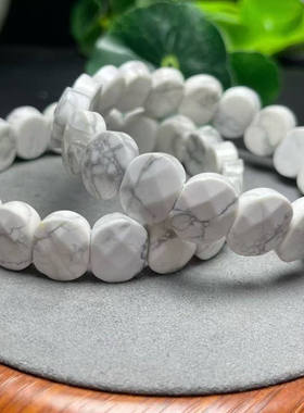 天然白松石手牌 尺寸约10*14毫米  diy配饰简约百搭礼物