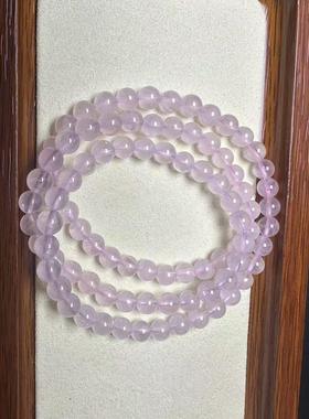 天然粉水晶手链 三圈手串多圈手链女款送闺蜜送女友首饰礼物