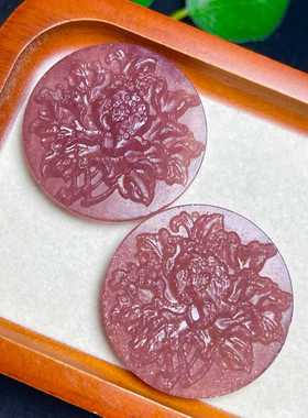 天然草莓晶桃花爱情毛衣链